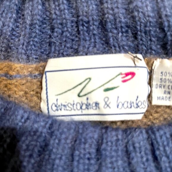 CHRISTOPHER & BANKS Mohair Blend Men's Pull-Over Sweater - Wide Rugby Stripes -M - Picture 10 of 11